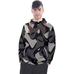 Trippy Sepia Paint Splash, Brown, Army Style Camo, Dotted Abstract Pattern Men s Pullover Hoodie by Casemiro