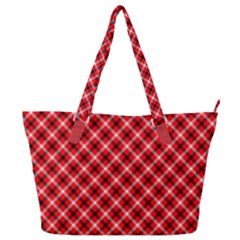 Three Color Tartan, Red Grey, Black Buffalo Plaid Theme Full Print Shoulder Bag by Casemiro