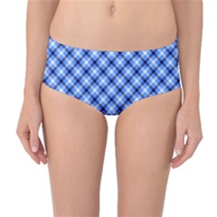 Retro Style Pattern, Scottish Tartan, Buffalo Plaid Theme Mid-waist Bikini Bottoms