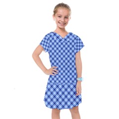 Retro Style Pattern, Scottish Tartan, Buffalo Plaid Theme Kids  Drop Waist Dress