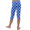 Retro style pattern, scottish tartan, buffalo plaid theme Kids  Lightweight Velour Capri Leggings  View4