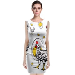 Roseanne Chicken, Retro Chickens Classic Sleeveless Midi Dress by EvgeniaEsenina