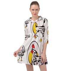 Roseanne Chicken, Retro Chickens Mini Skater Shirt Dress