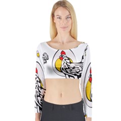 Roseanne Chicken Long Sleeve Crop Top