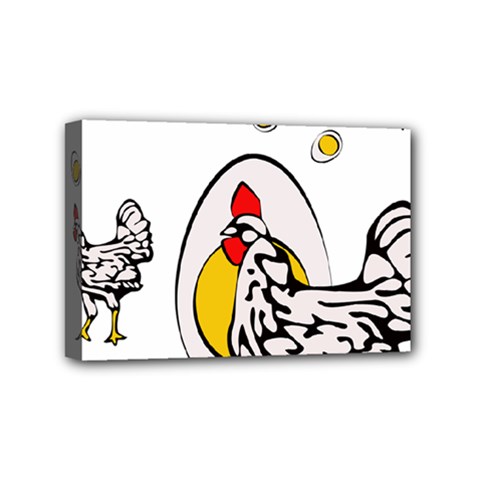 Roseanne Chicken, Retro Chickens Mini Canvas 6  X 4  (stretched)