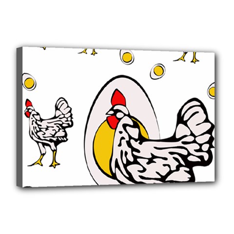 Roseanne Chicken, Retro Chickens Canvas 18  X 12  (stretched) by EvgeniaEsenina