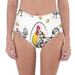 Roseanne Chicken Reversible High-Waist Bikini Bottoms