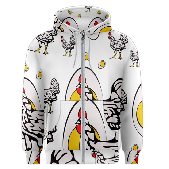 Roseanne Chicken, Retro Chickens Men s Zipper Hoodie