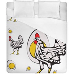 Roseanne Chicken, Retro Chickens Duvet Cover (California King Size)