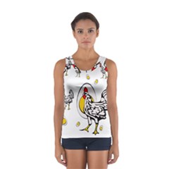 Roseanne Chicken, Retro Chickens Sport Tank Top  by EvgeniaEsenina