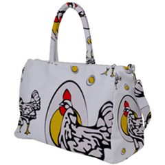 Roseanne Chicken, Retro Chickens Duffel Travel Bag