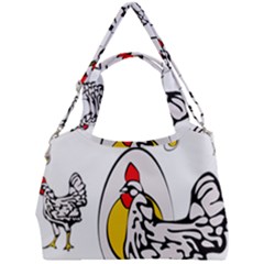 Roseanne Chicken, Retro Chickens Double Compartment Shoulder Bag by EvgeniaEsenina