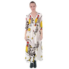 Roseanne Chicken Button Up Maxi Dress