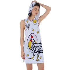 Roseanne Chicken Racer Back Hoodie Dress by EvgeniaEsenina