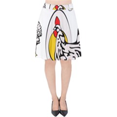 Roseanne Chicken, Retro Chickens Velvet High Waist Skirt