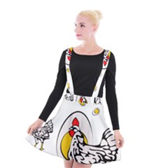 Roseanne Chicken, Retro Chickens Suspender Skater Skirt by EvgeniaEsenina