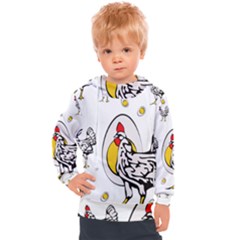 Roseanne Chicken, Retro Chickens Kids  Hooded Pullover by EvgeniaEsenina