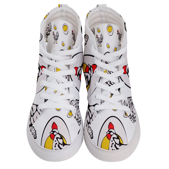 Roseanne Chicken, Retro Chickens Women s Hi-Top Skate Sneakers