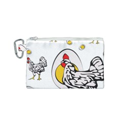 Roseanne Chicken, Retro Chickens Canvas Cosmetic Bag (small)