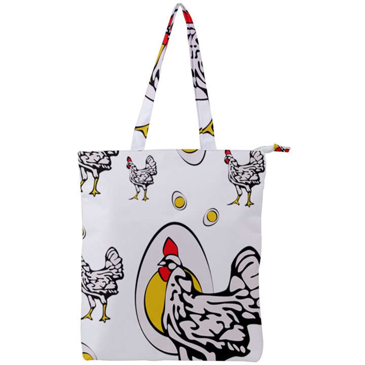 Roseanne Chicken, Retro Chickens Double Zip Up Tote Bag