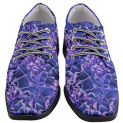 Vibrant Blue Flowers Pattern Motif Women Heeled Oxford Shoes by dflcprintsclothing