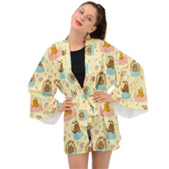 I Am Sleepy Long Sleeve Kimono by designsbymallika