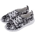 Stylized Botanical Motif Black And White Print Women s Lightweight Sports Shoes View2