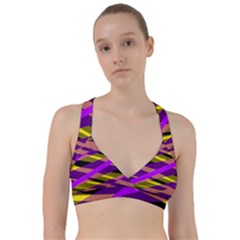 Abstract Geometric Blocks, Yellow, Orange, Purple Triangles, Modern Design Sweetheart Sports Bra by Casemiro