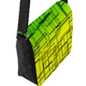 Geometrical lines pattern, asymmetric blocks theme, line art Flap Closure Messenger Bag (L) View2