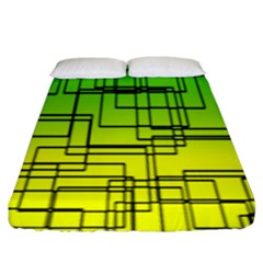 Geometrical Lines Pattern, Asymmetric Blocks Theme, Line Art Fitted Sheet (king Size) by Casemiro