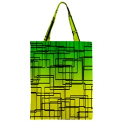 Geometrical Lines Pattern, Asymmetric Blocks Theme, Line Art Zipper Classic Tote Bag by Casemiro