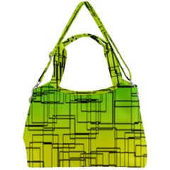 Geometrical Lines Pattern, Asymmetric Blocks Theme, Line Art Double Compartment Shoulder Bag by Casemiro