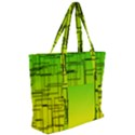Geometrical lines pattern, asymmetric blocks theme, line art Zip Up Canvas Bag View2