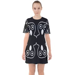 Ookpiks Ghosts Sixties Short Sleeve Mini Dress by CHPALTD