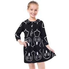 Ookpiks Ghosts Kids  Quarter Sleeve Shirt Dress by CHPALTD