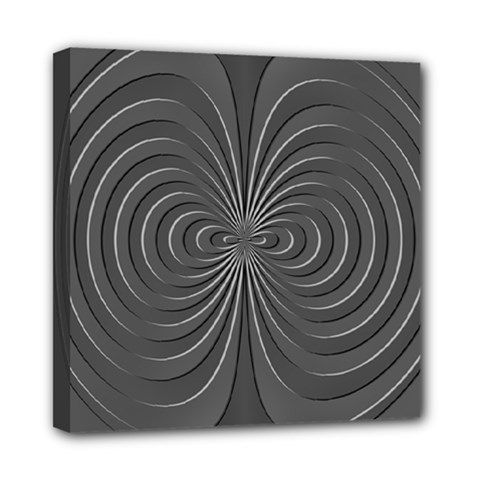 Abstract Metallic Spirals, Silver Color, Dark Grey, Graphite Colour Mini Canvas 8  X 8  (stretched) by Casemiro