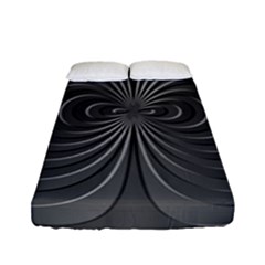 Abstract Metallic Spirals, Silver Color, Dark Grey, Graphite Colour Fitted Sheet (full/ Double Size) by Casemiro