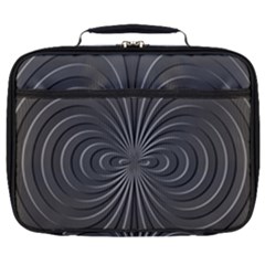 Abstract Metallic Spirals, Silver Color, Dark Grey, Graphite Colour Full Print Lunch Bag by Casemiro