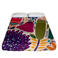 Spring Pattern Fitted Sheet (queen Size) by designsbymallika