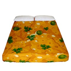 When Cheese Is Love Fitted Sheet (queen Size) by designsbymallika