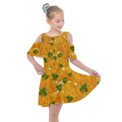 When Cheese Is Love Kids  Shoulder Cutout Chiffon Dress by designsbymallika