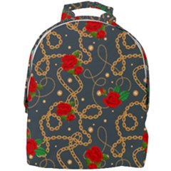 Golden Chain Pattern Rose Flower 2 Mini Full Print Backpack