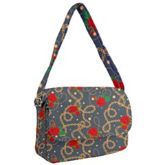 Golden Chain Pattern Rose Flower 2 Courier Bag