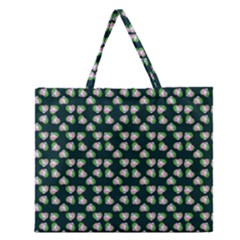 Darla Teal Zipper Large Tote Bag