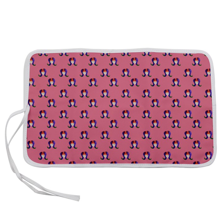 60s Ombre Hair Girl Pink Pen Storage Case (S)