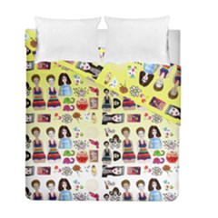 Kawaii Collage Yellow  Ombre Duvet Cover Double Side (full/ Double Size)