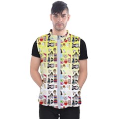 Kawaii Collage Yellow  Ombre Men s Puffer Vest