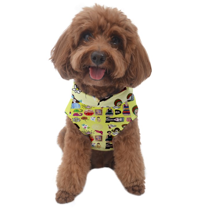 Kawaii Collage Yellow  Ombre Dog Fleece