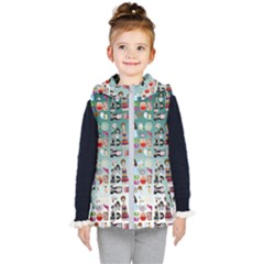 Kawaii Collage Teal  Ombre Kids  Hooded Puffer Vest by snowwhitegirl