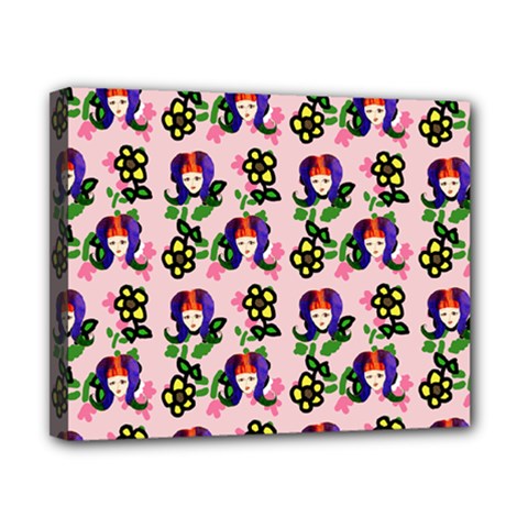 60s Girl Pink Floral Daisy Canvas 10  X 8  (stretched)